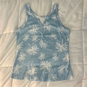 Palm Tree Women’s Tank Top In Light Blue